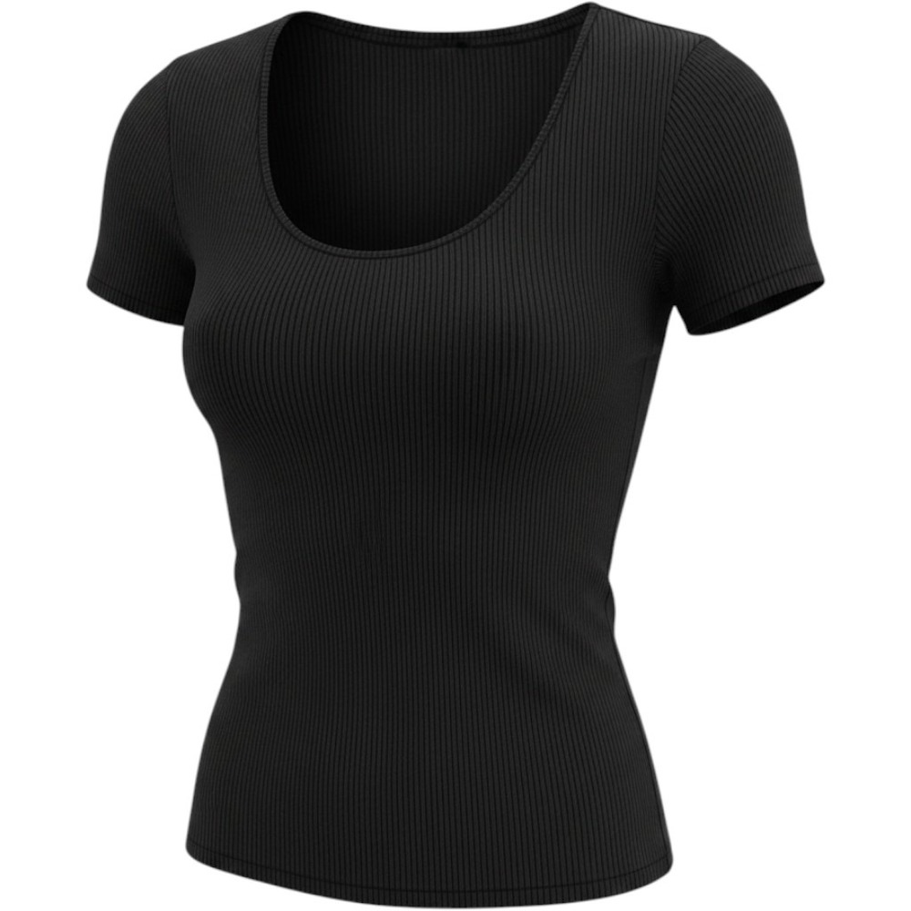 Lauren Ralph Lauren Ribbed Scoop Neck Top Womens M Black Mercerized Cotton Basic